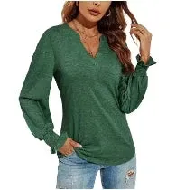 Bonnyshow  Minimalist White T-Shirt Women Long Sleeved V-Neck Pullover Female Work Clothes Every Day Blouse