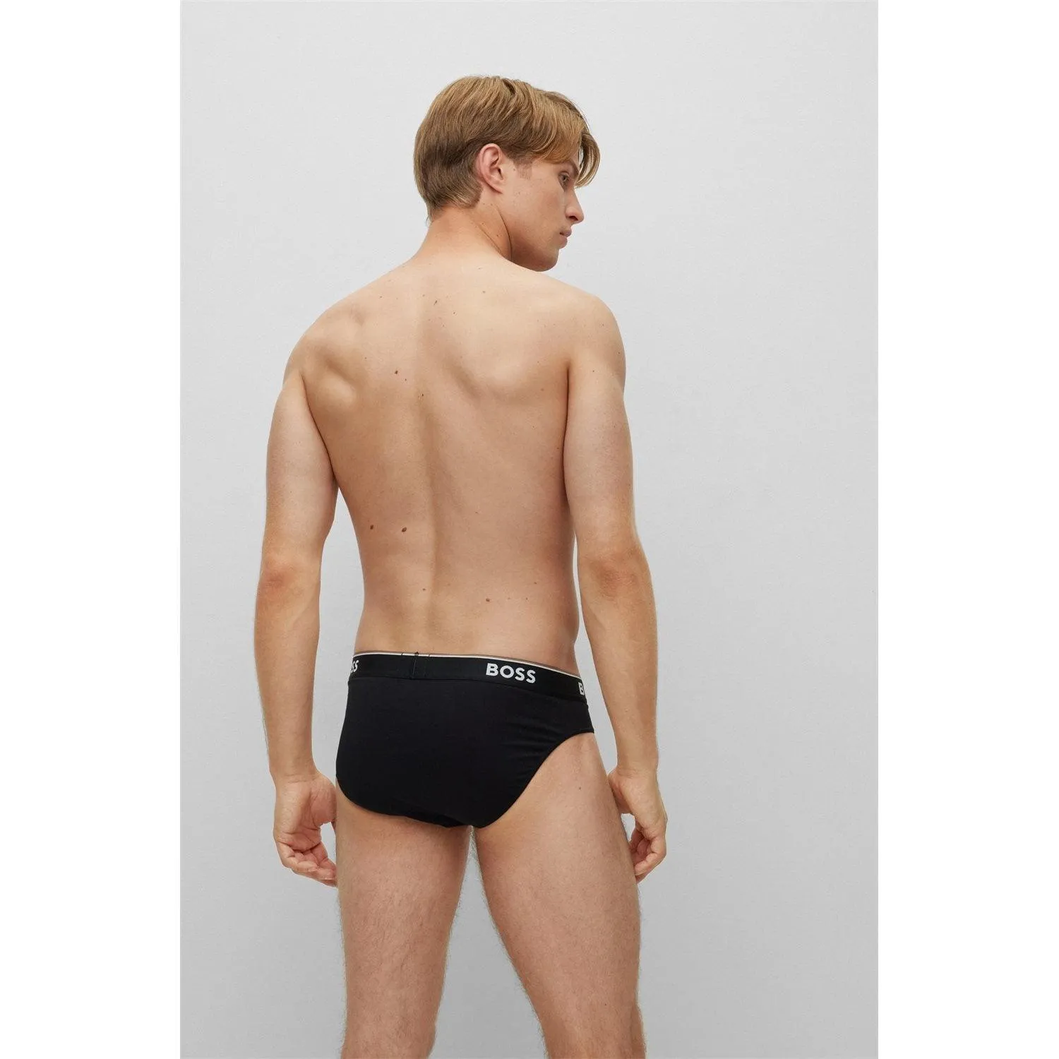 BOSS 3 Pack Power Cotton Stretch Briefs - Black