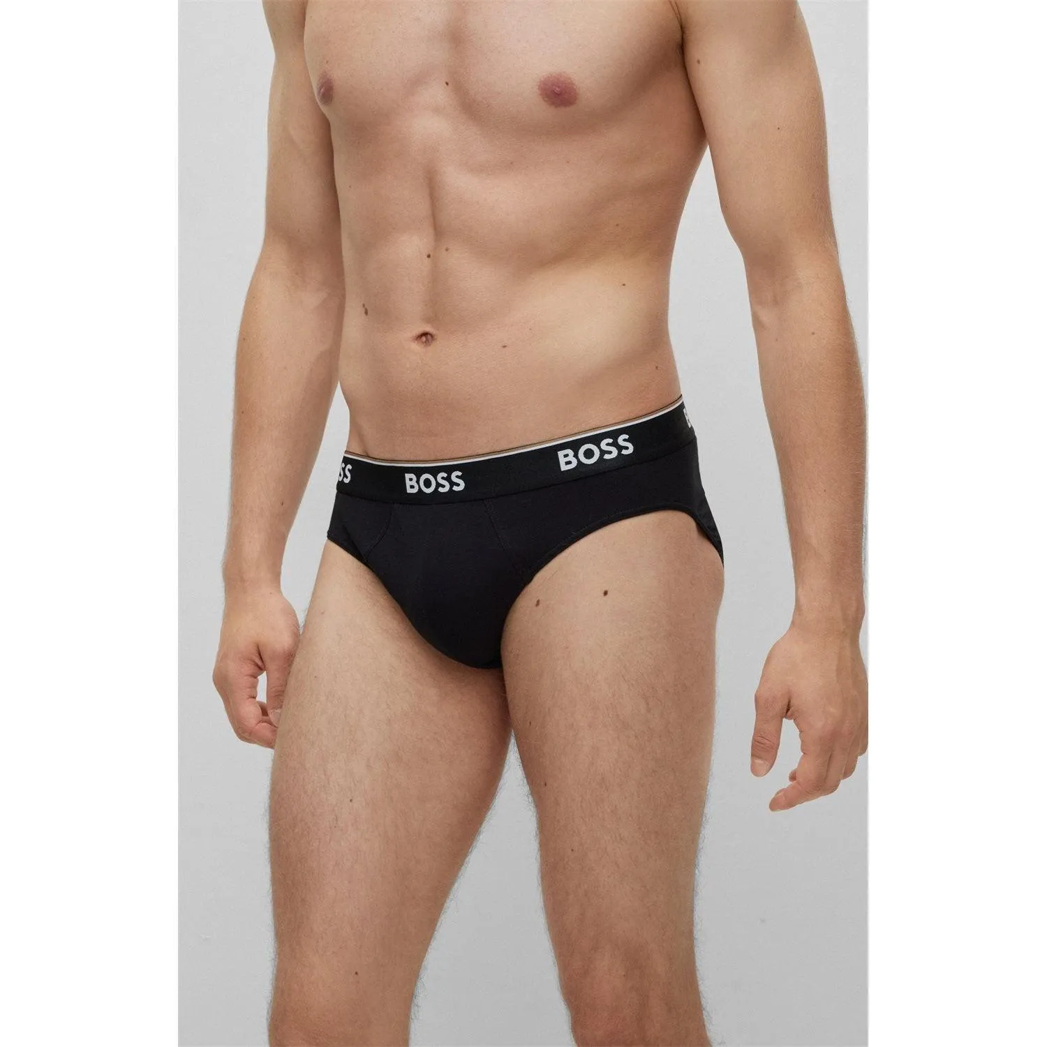 BOSS 3 Pack Power Cotton Stretch Briefs - Black
