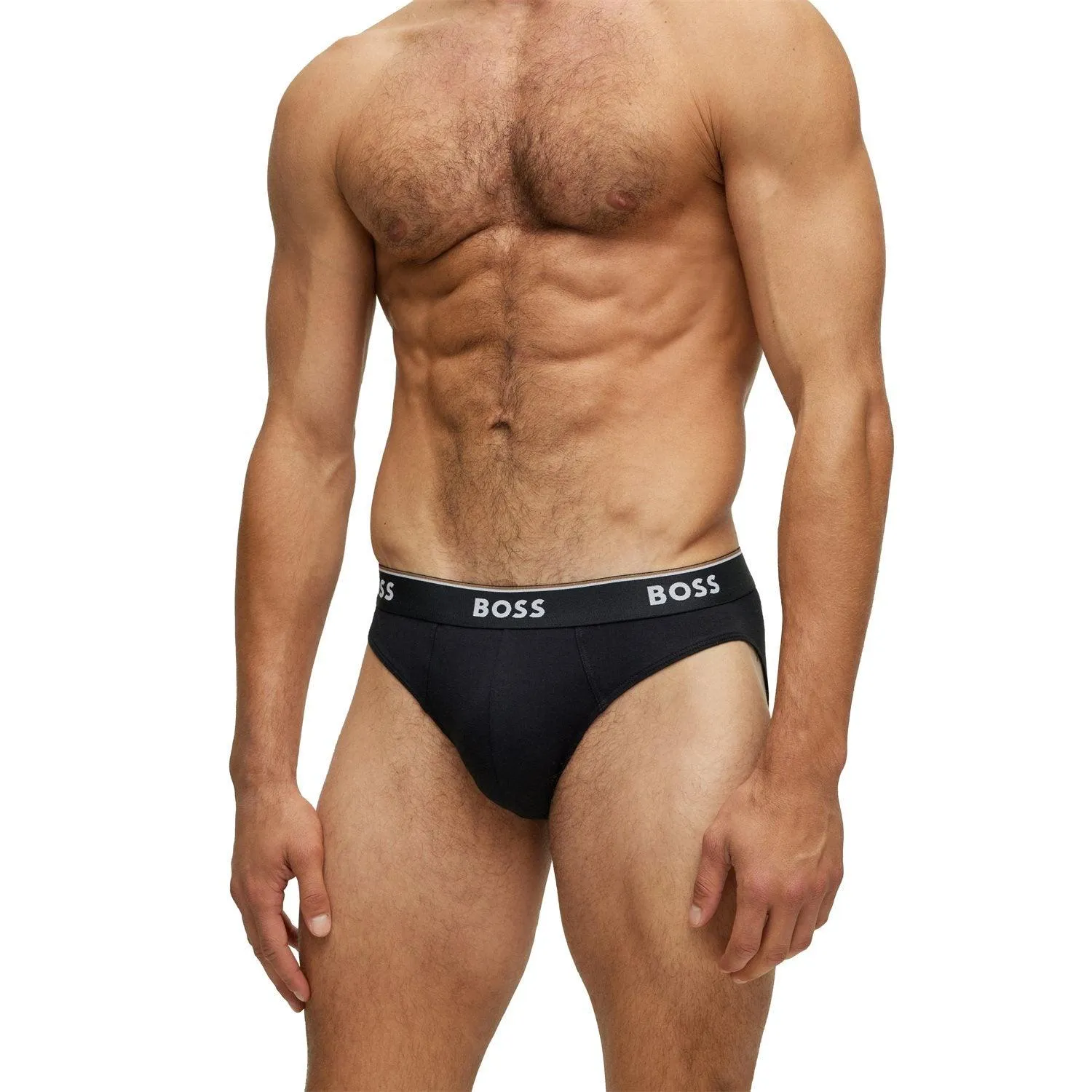BOSS 3 Pack Power Cotton Stretch Briefs - Black