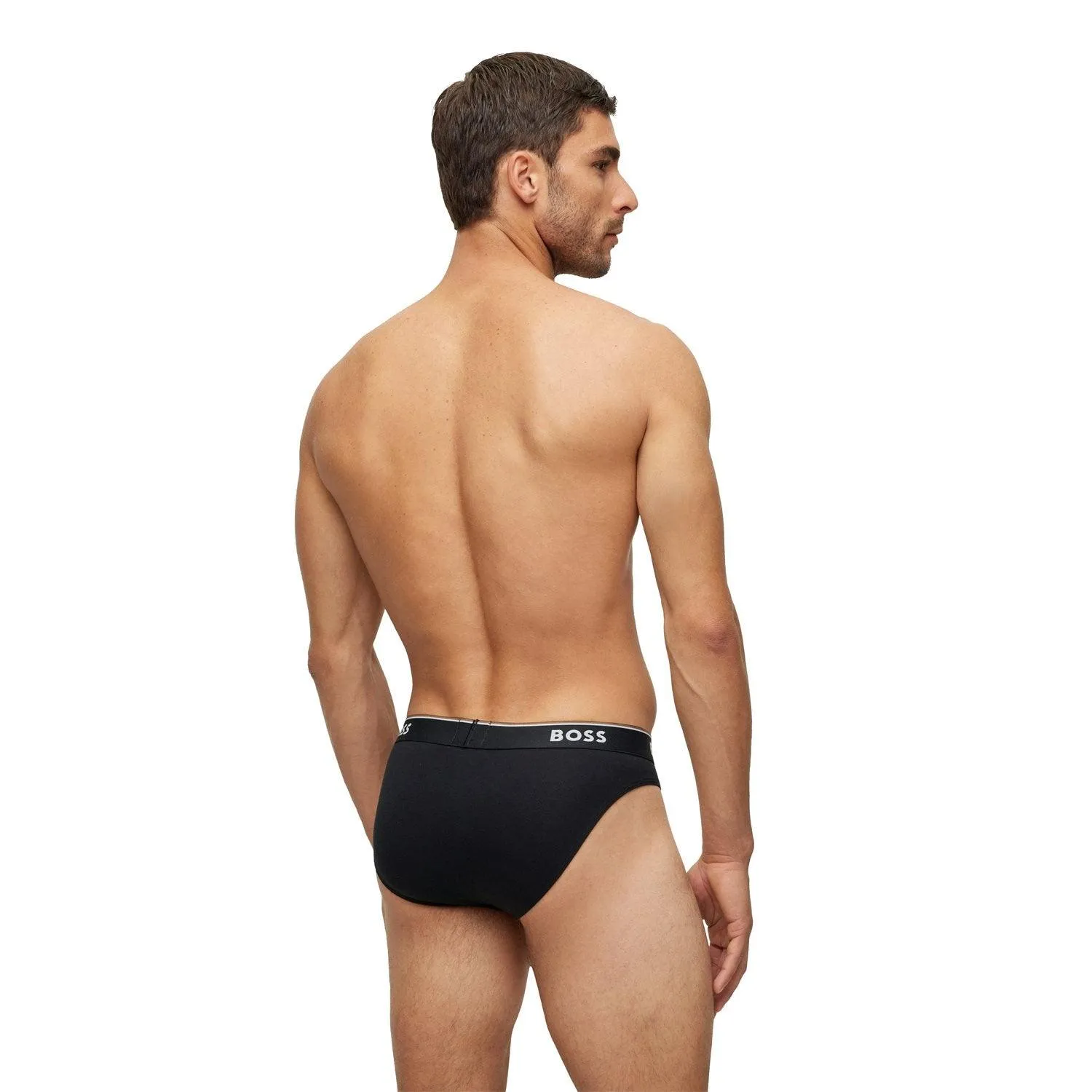 BOSS 3 Pack Power Cotton Stretch Briefs - Black