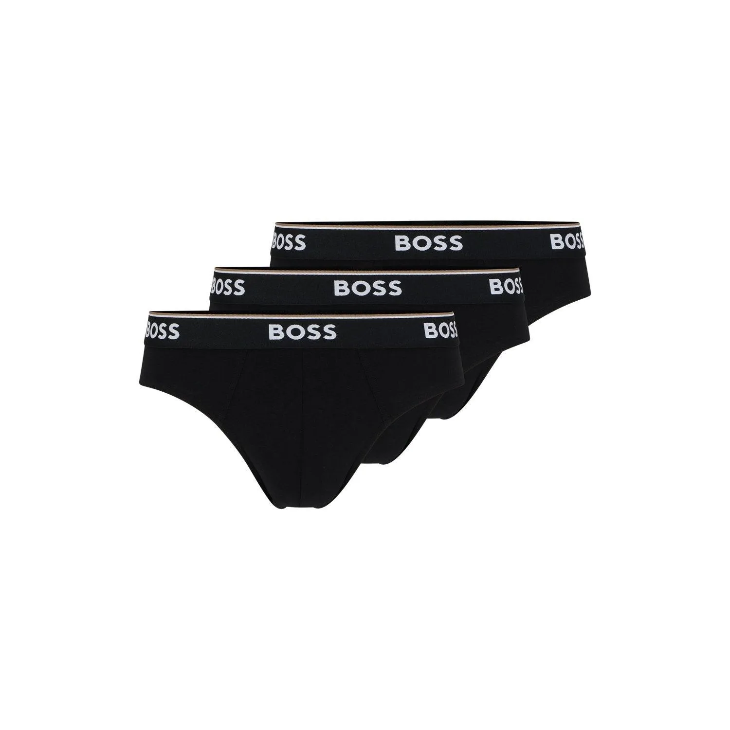 BOSS 3 Pack Power Cotton Stretch Briefs - Black