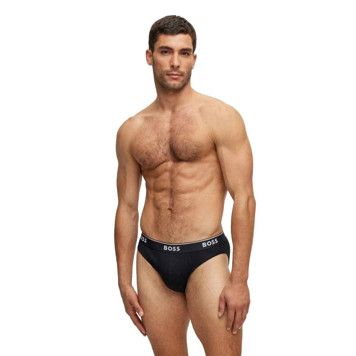 BOSS 3 Pack Power Cotton Stretch Briefs - Black