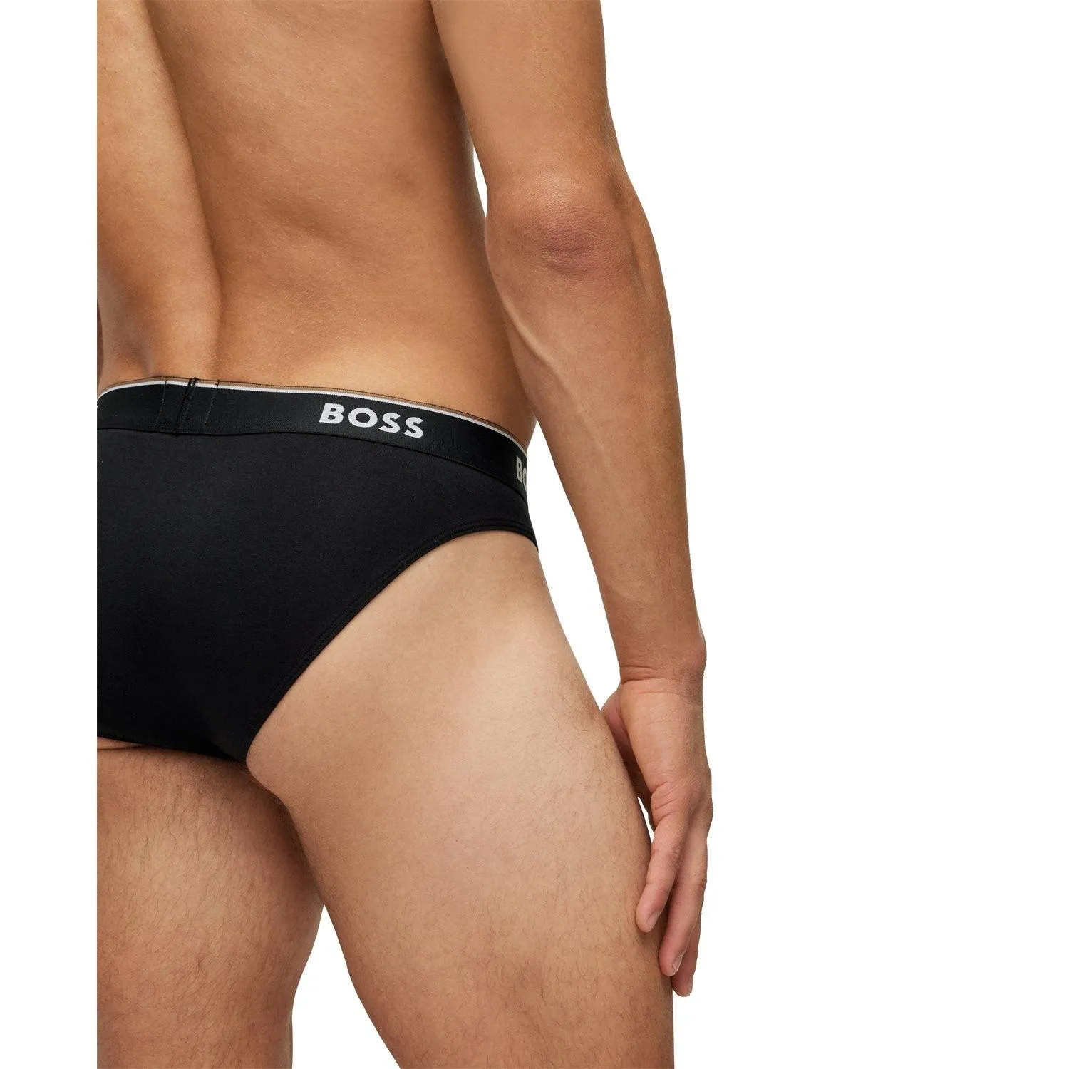 BOSS 3 Pack Power Cotton Stretch Briefs - Black