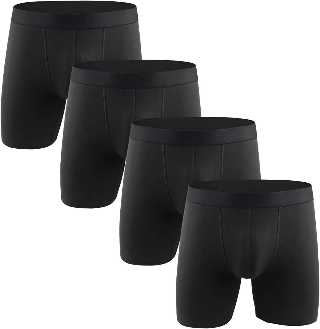 Boxer Briefs for Men Pack of 4, Cotton Moisture Wicking Underwear Soft and Breathable Stretch Boxer Brief Underwear