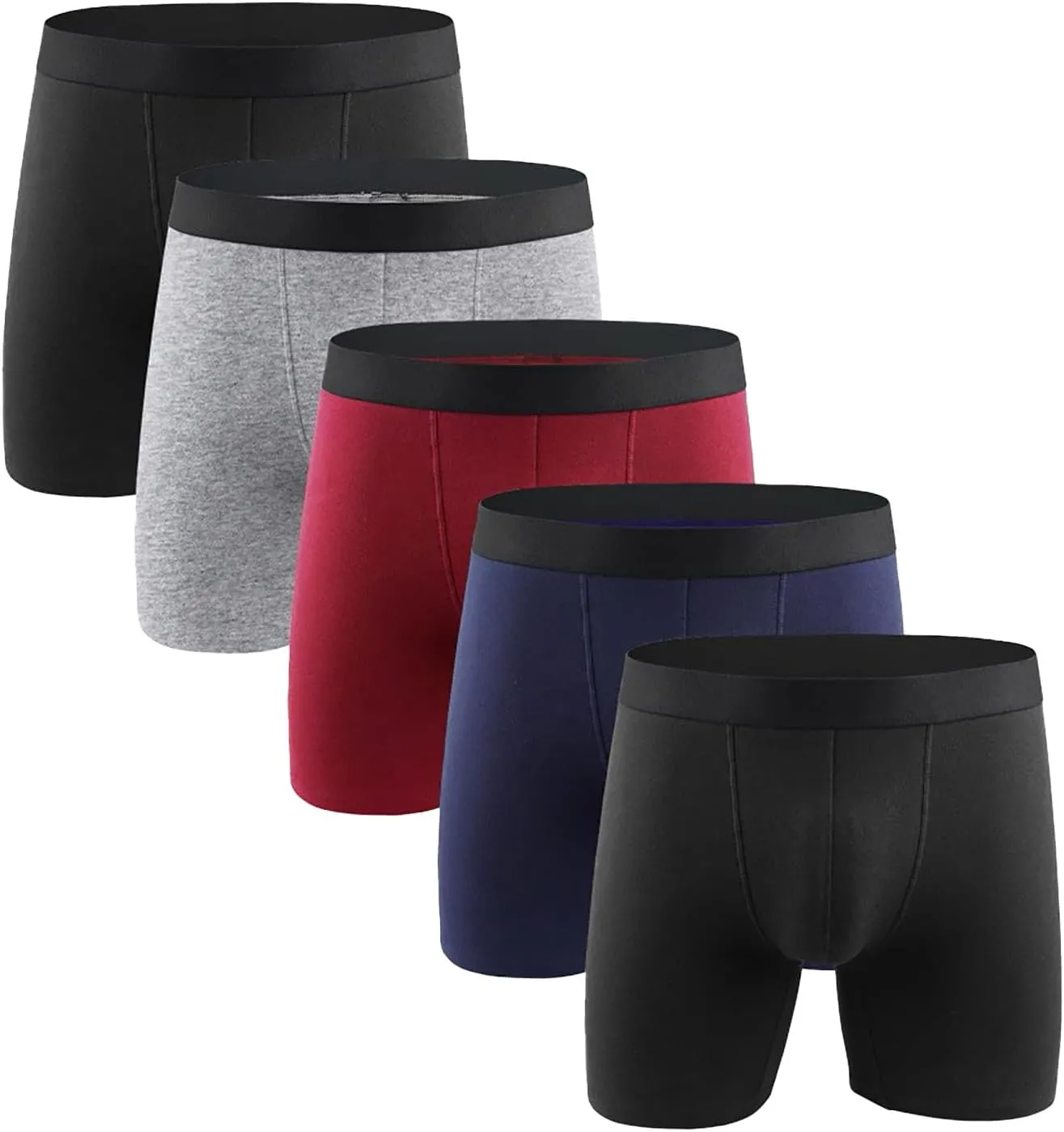 Boxer Briefs for Men Pack of 4, Cotton Moisture Wicking Underwear Soft and Breathable Stretch Boxer Brief Underwear