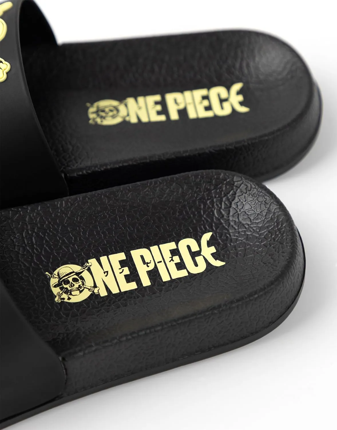 Boys Black Sliders | Red & Yellow Emblem Casual Footwear | Anime Inspired Outdoor & Home Wear