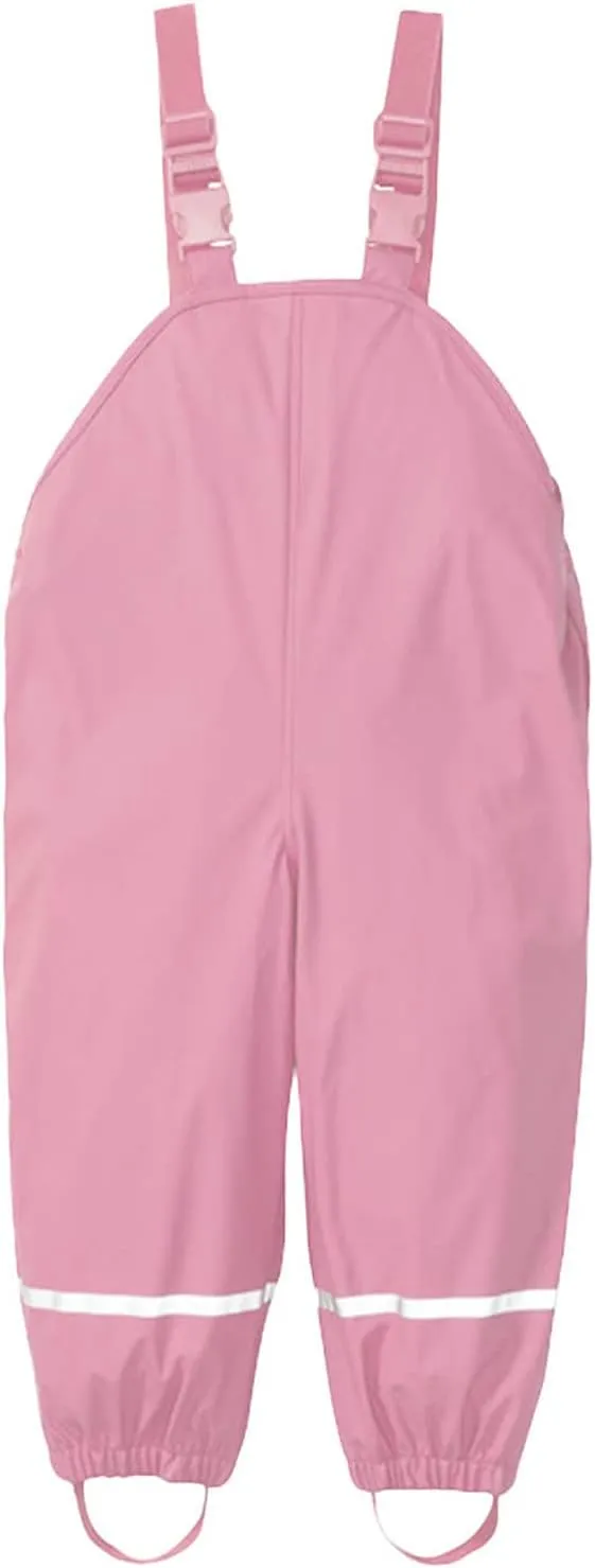 Boys Kids Reflective Suspender Rain Pants Toddler Waterproof Rain Bib Pants Girls Rain Overalls, Mud Rain Pants