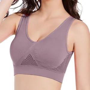 Breathable Bras for Women No Steel Ring Plus Size Soft Cool Liftup Air Bra No Underwire High Support Underwear
