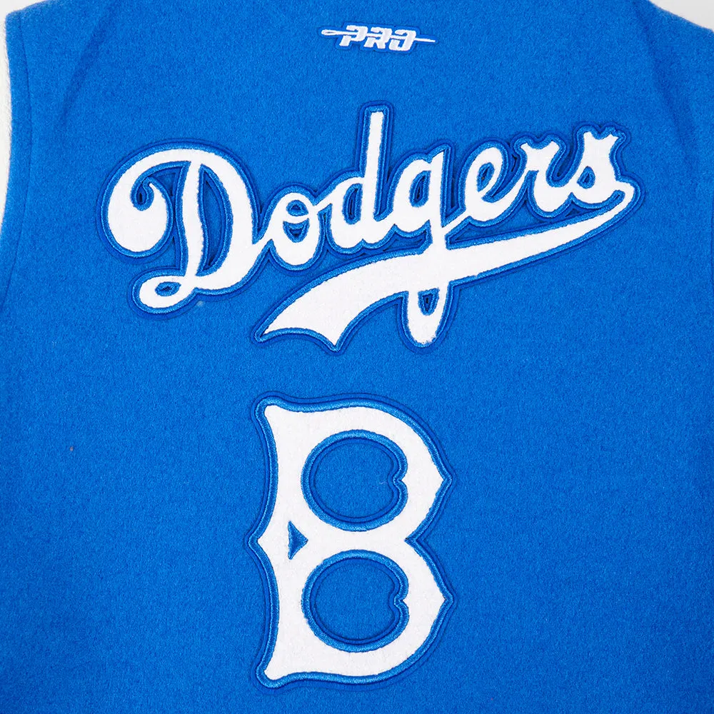 BROOKLYN DODGERS RETRO CLASSIC LITTLE BOYS RIB WOOL VARSITY JACKET (ROYAL BLUE/WHITE)