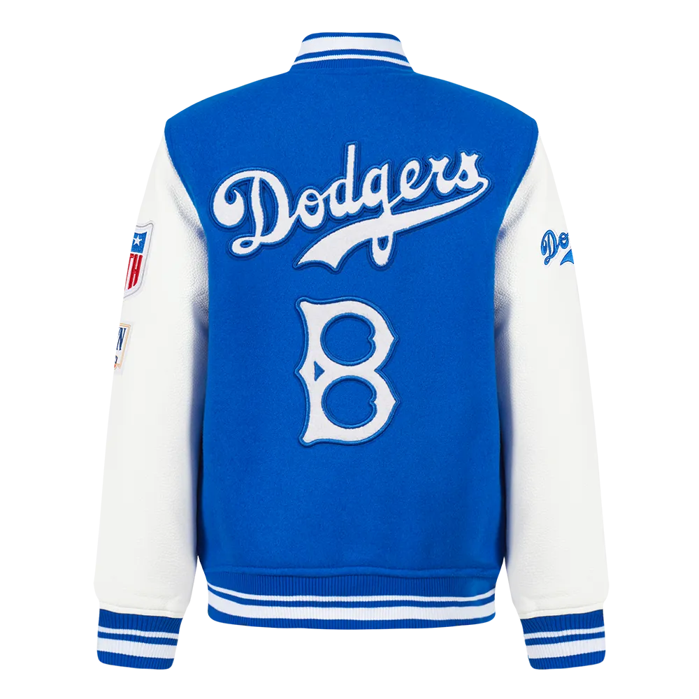 BROOKLYN DODGERS RETRO CLASSIC LITTLE BOYS RIB WOOL VARSITY JACKET (ROYAL BLUE/WHITE)