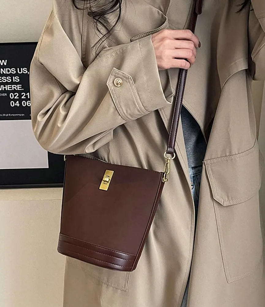 Bucket Bag Crossbody Handbag for Women Fashionable and Versatile Purses Small Tote Work Shoulder Handle Bag