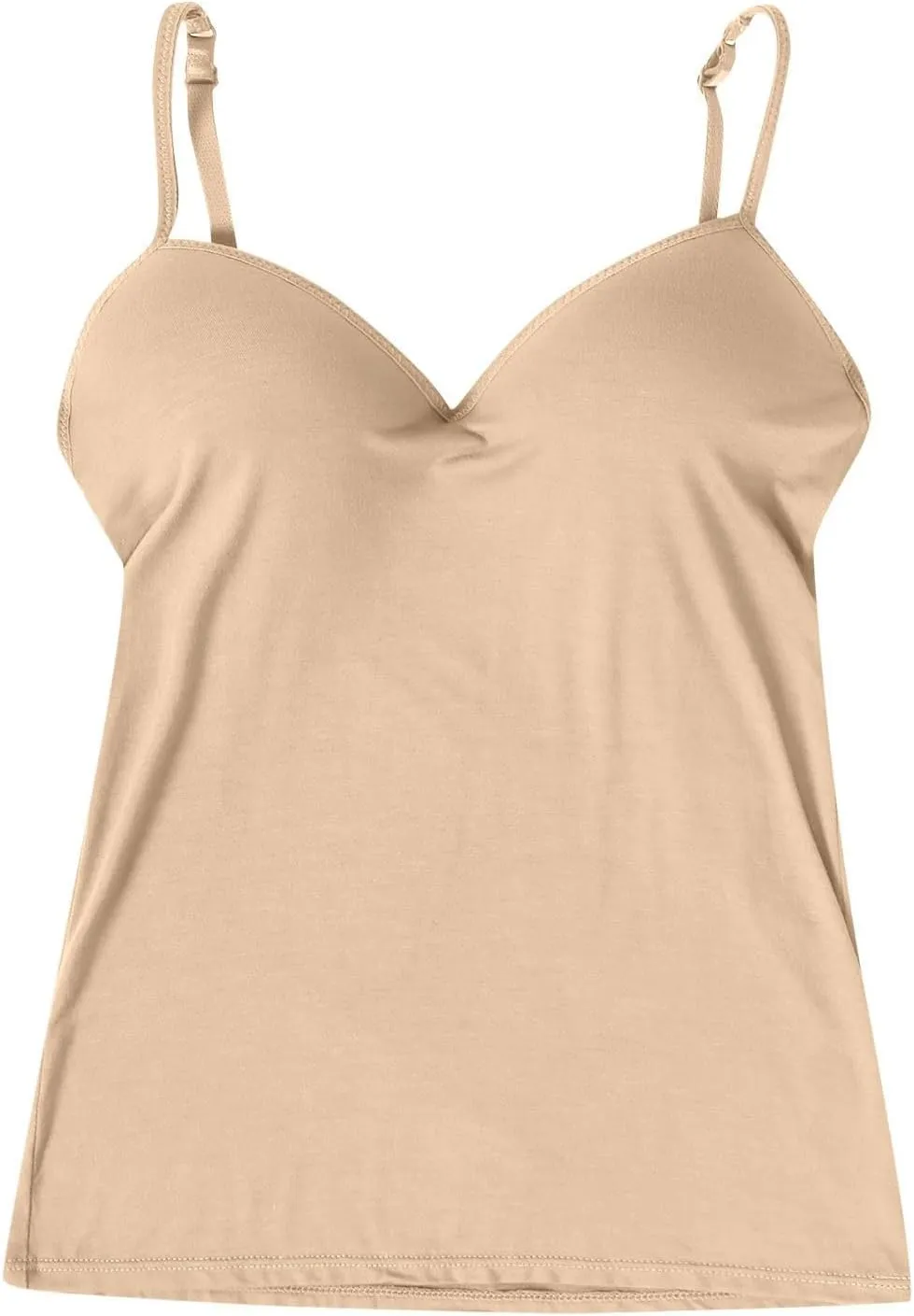 Built in Tank Top for Women Cotton Padded Bra Casual Flowy Loose Fit Adjustable Spaghetti Strap Camisole