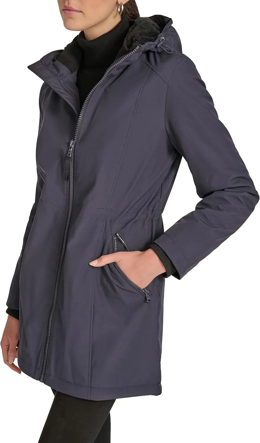 Calvin Klein Women's Hooded Zip Front Long Sleeve Puffer