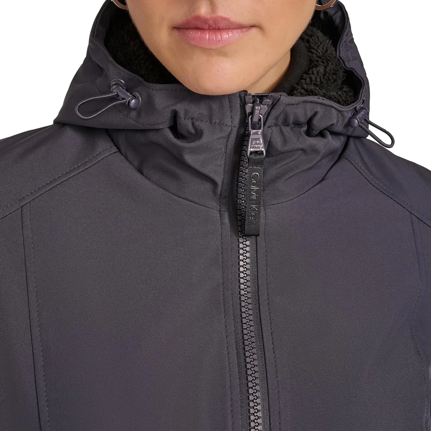 Calvin Klein Women's Hooded Zip Front Long Sleeve Puffer