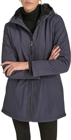 Calvin Klein Women's Hooded Zip Front Long Sleeve Puffer