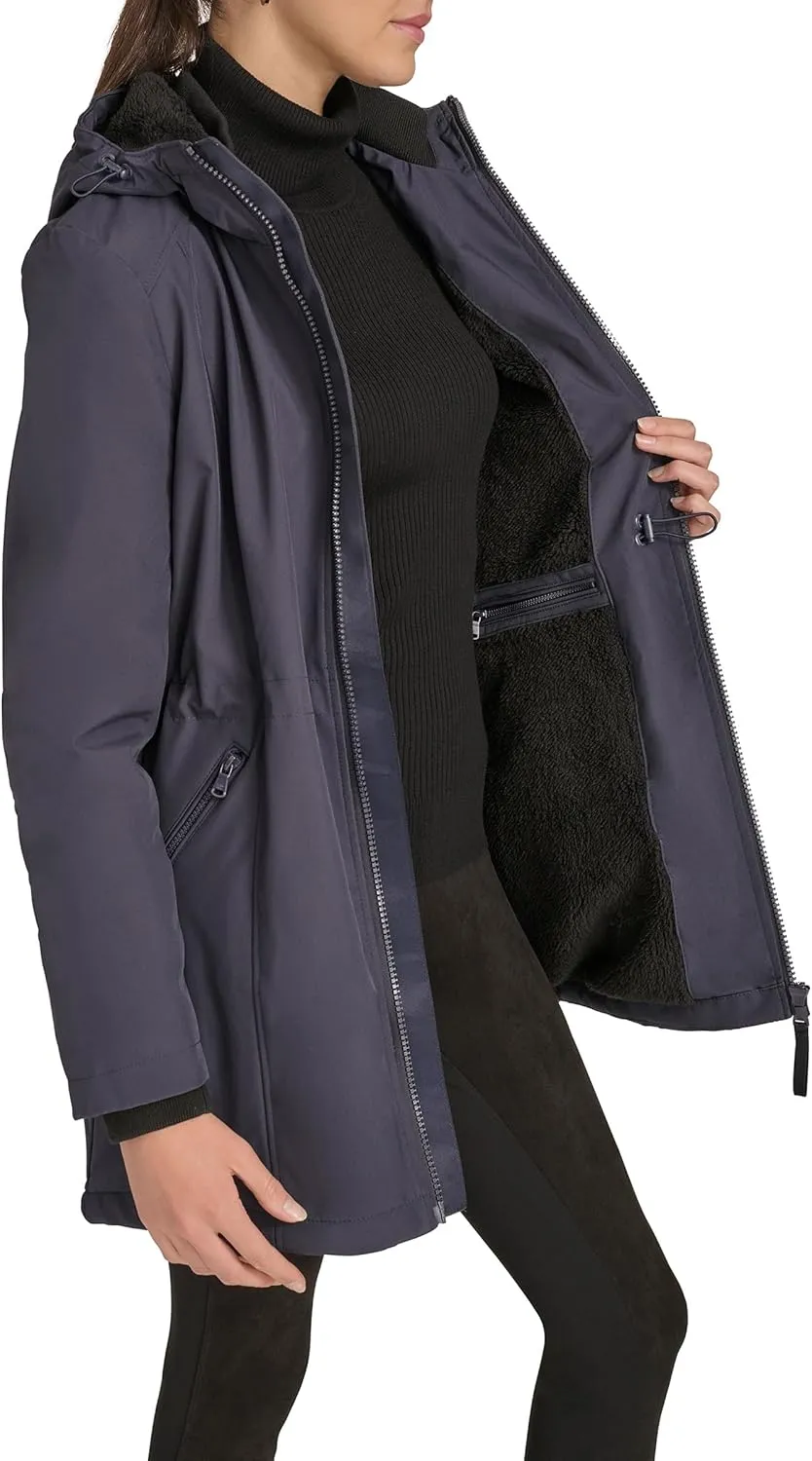Calvin Klein Women's Hooded Zip Front Long Sleeve Puffer