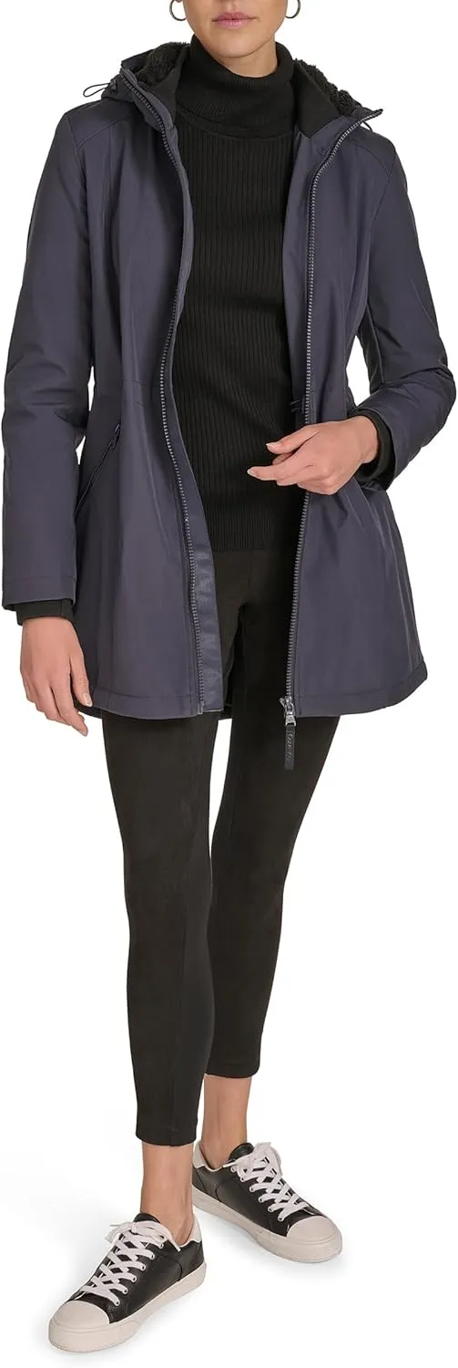 Calvin Klein Women's Hooded Zip Front Long Sleeve Puffer