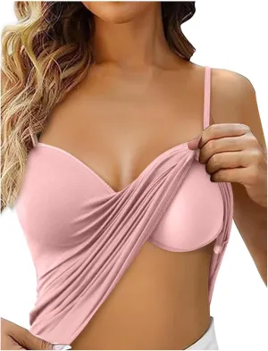 Camisole Tank Tops with Built in Bra for Women 2025 Racerback Workout Undershirts Summer Sports Padded Cami Tube Yoga Tops