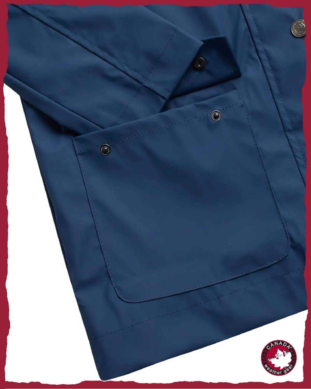 CANADA WEATHER GEAR Womens Rain Jacket - Weather Resistant Lightweight Trench Coat with Adjustable Hood (Sizes: S-XXL)