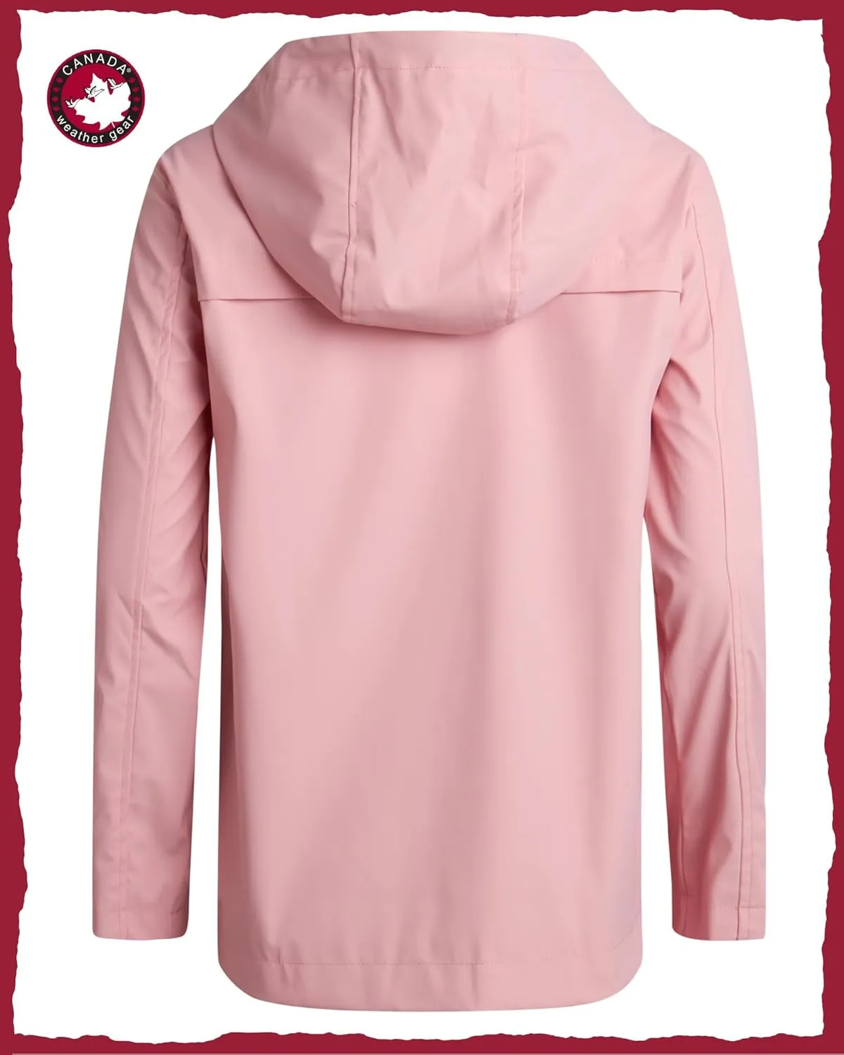 CANADA WEATHER GEAR Womens Rain Jacket - Weather Resistant Lightweight Trench Coat with Adjustable Hood (Sizes: S-XXL)