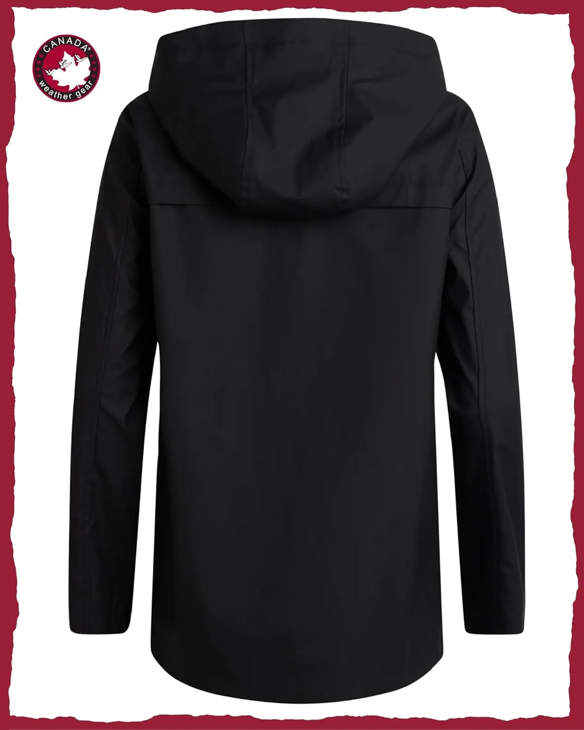 CANADA WEATHER GEAR Womens Rain Jacket - Weather Resistant Lightweight Trench Coat with Adjustable Hood (Sizes: S-XXL)