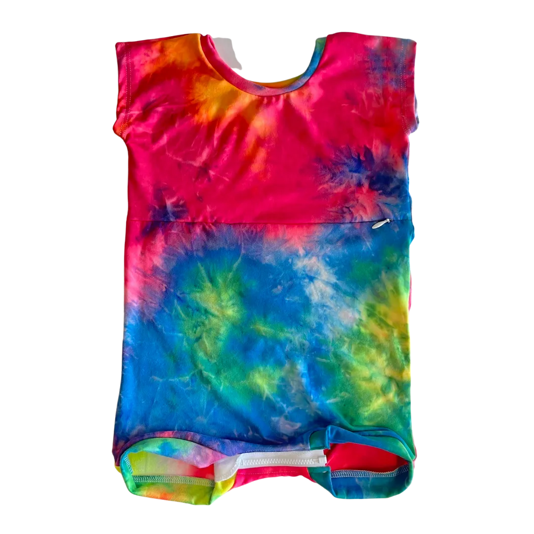 Cap Sleeves Neon Tie Dye with G-Tube Access
