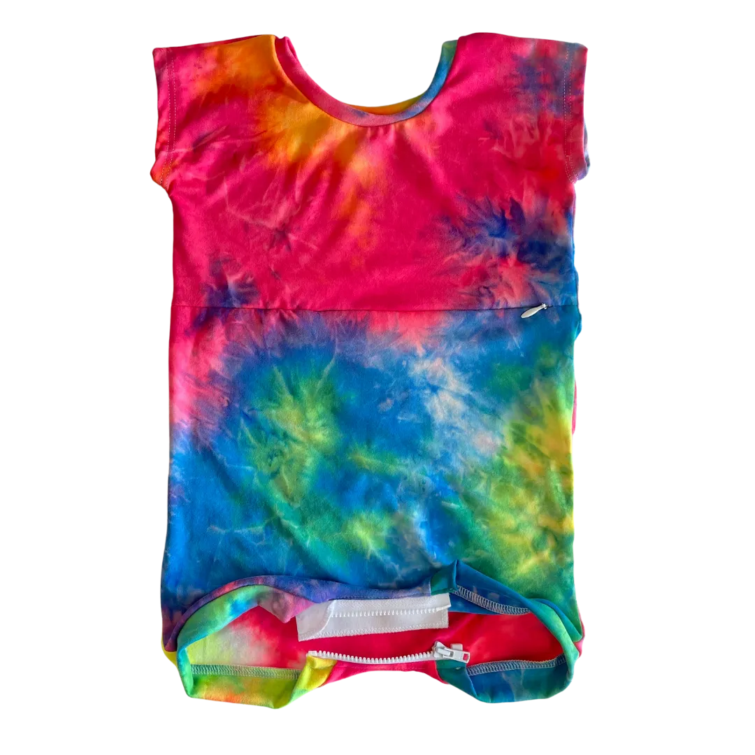 Cap Sleeves Neon Tie Dye with G-Tube Access