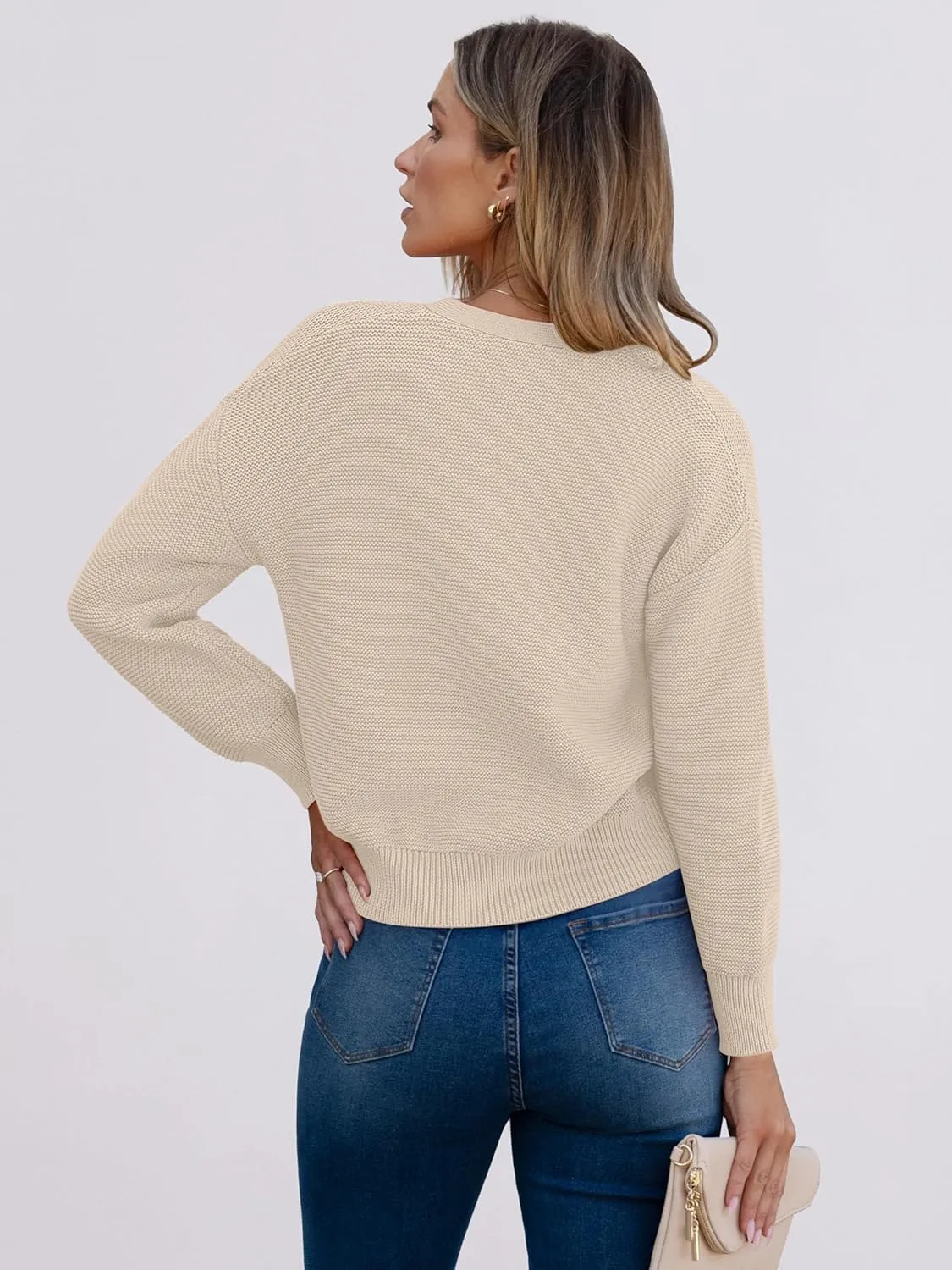 Caracilia Cardigan Sweaters for Women Cropped Open Front Tweed Knit Button Down Dressy Casual Jacket 2025 Spring Outwear