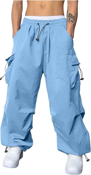 Cargo Combat Pant for Men Casual Work Pant Elastic Waist Cotton Joggers Multi Pockets
