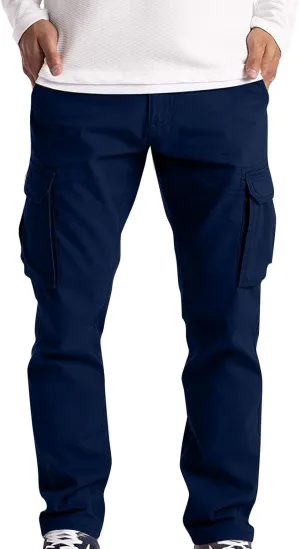 Cargo Pants for Men Slim Fit Plus Size Work Pants 3XL-5XL Stretch Casual Outdoor Hiking Pants Twill Denim Cargo Pants