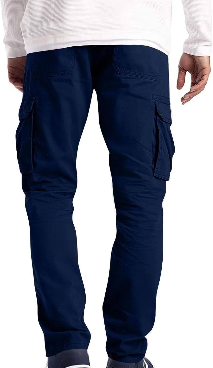 Cargo Pants for Men Slim Fit Plus Size Work Pants 3XL-5XL Stretch Casual Outdoor Hiking Pants Twill Denim Cargo Pants