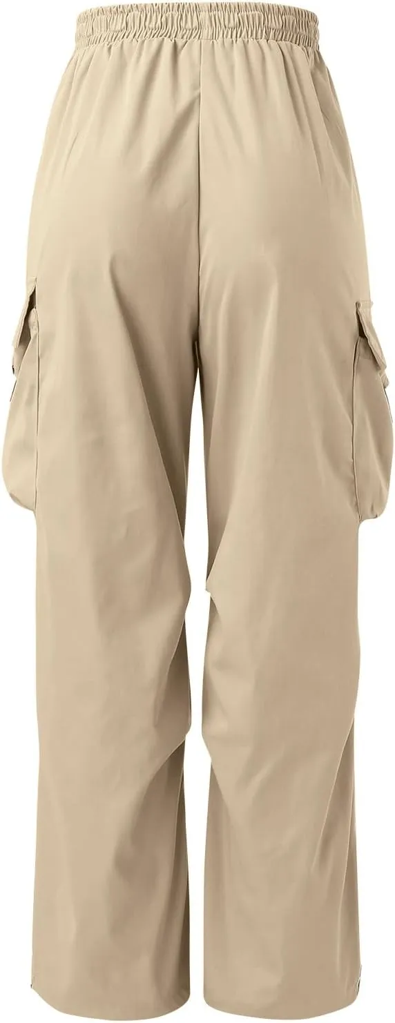 Cargo Pants Men Lightweight Casual Joggers Drawstring Elastic Waist Combat Pant with Pockets