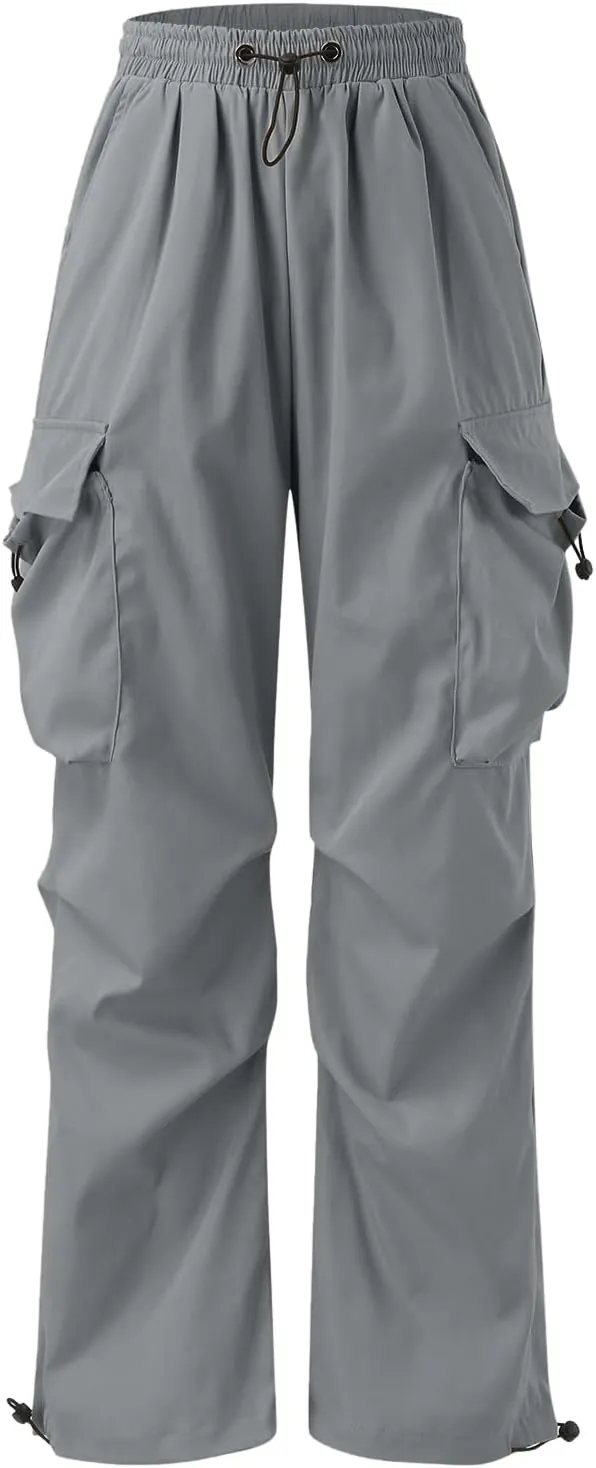 Cargo Pants Men Lightweight Casual Joggers Drawstring Elastic Waist Combat Pant with Pockets