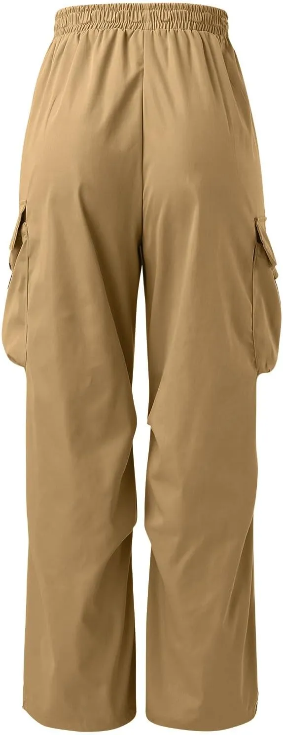 Cargo Pants Men Lightweight Casual Joggers Drawstring Elastic Waist Combat Pant with Pockets