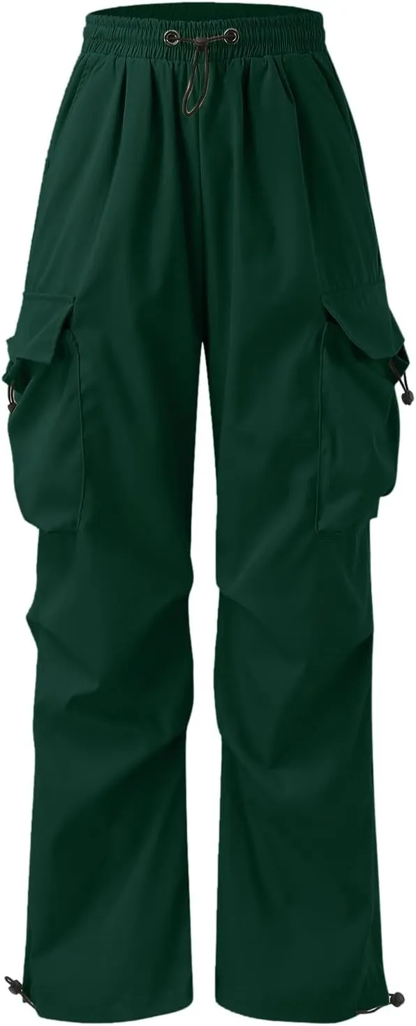 Cargo Pants Men Lightweight Casual Joggers Drawstring Elastic Waist Combat Pant with Pockets