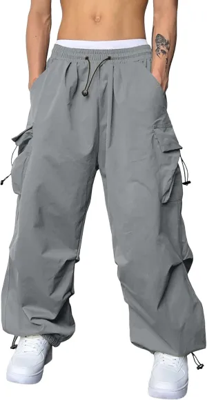 Cargo Pants Men Lightweight Casual Joggers Drawstring Elastic Waist Combat Pant with Pockets