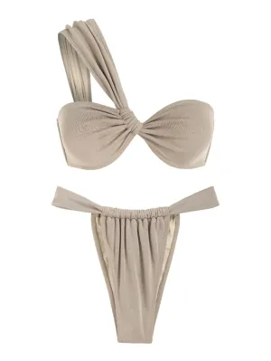 Classic Ruched High-Cut Bikini Set