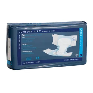 Comfort-Aire Disposable Adult Briefs: Large, 45" - 58", 72 Count White