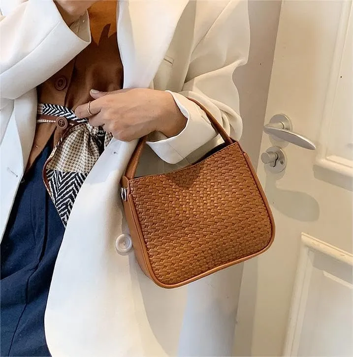 Commuter underarm Purses women's woven handbags simple retro versatile fashion shoulder crossbody bags