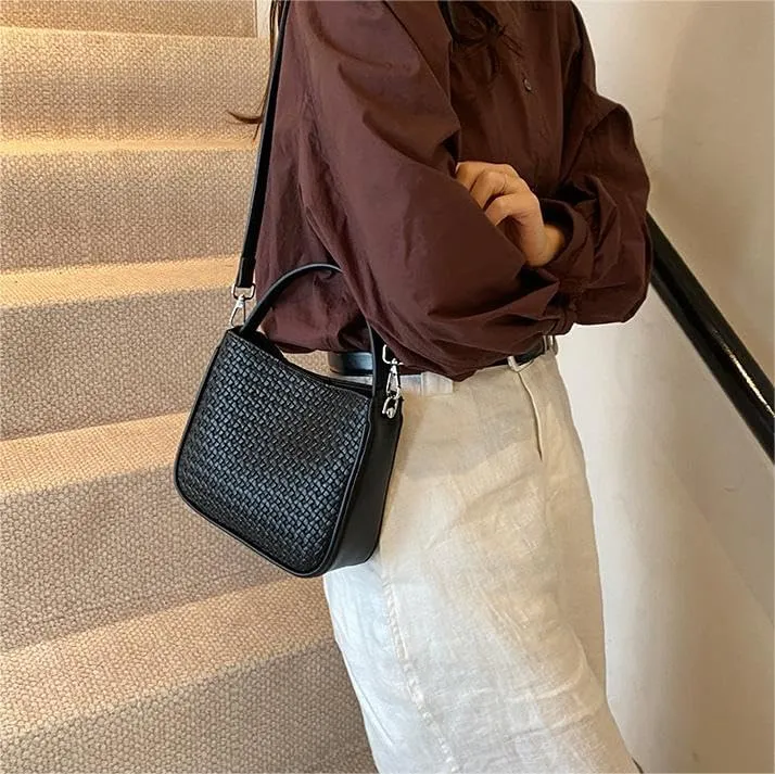 Commuter underarm Purses women's woven handbags simple retro versatile fashion shoulder crossbody bags