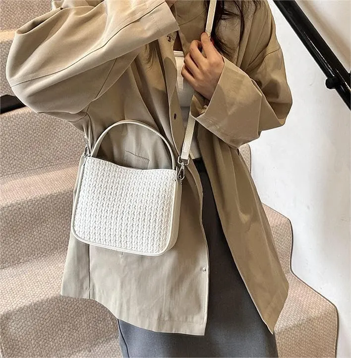 Commuter underarm Purses women's woven handbags simple retro versatile fashion shoulder crossbody bags