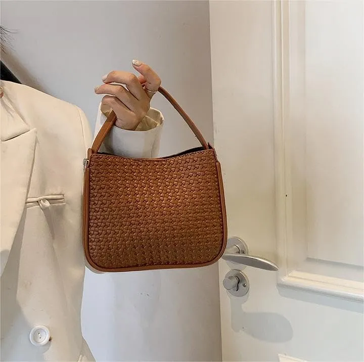 Commuter underarm Purses women's woven handbags simple retro versatile fashion shoulder crossbody bags