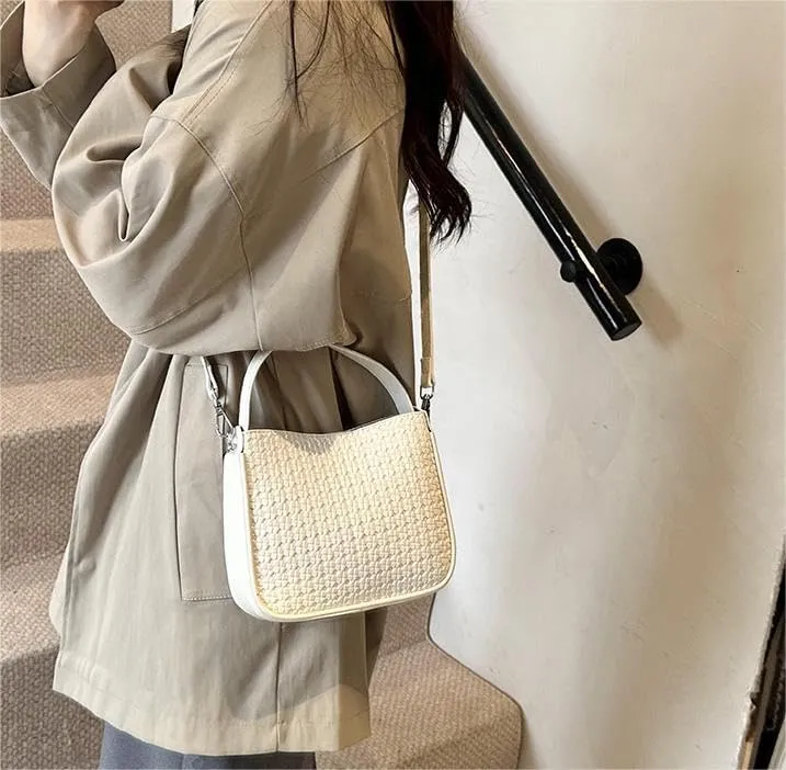 Commuter underarm Purses women's woven handbags simple retro versatile fashion shoulder crossbody bags