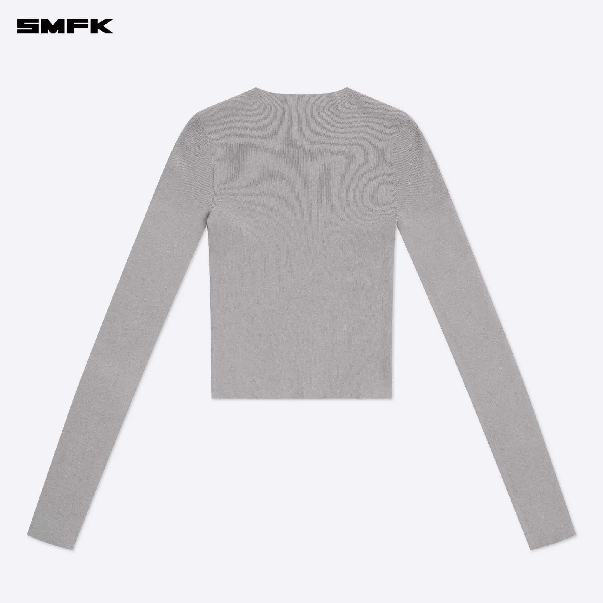 Compass Hug Turtleneck Knit Sweatshirt In Gray