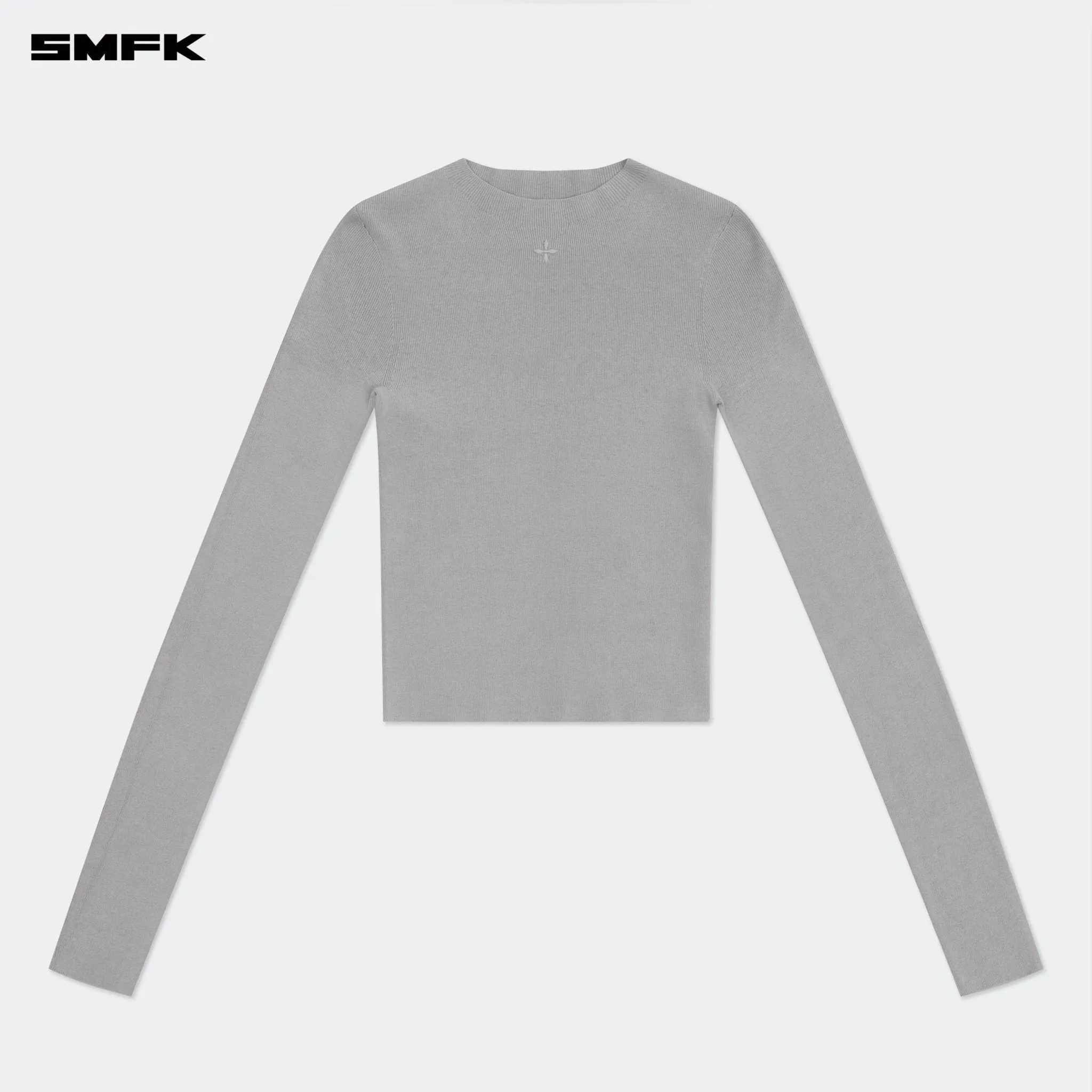 Compass Hug Turtleneck Knit Sweatshirt In Gray