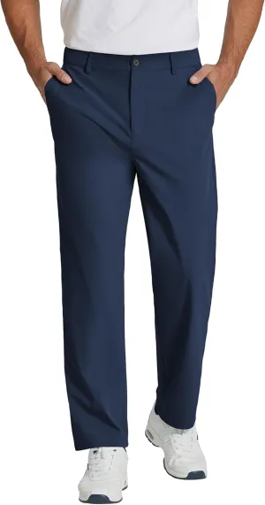 COOFANDY Men's Casual Pants Classic Fit Flat Front Pants Lightweight Elastic Waist Golf Trousers with Pockets