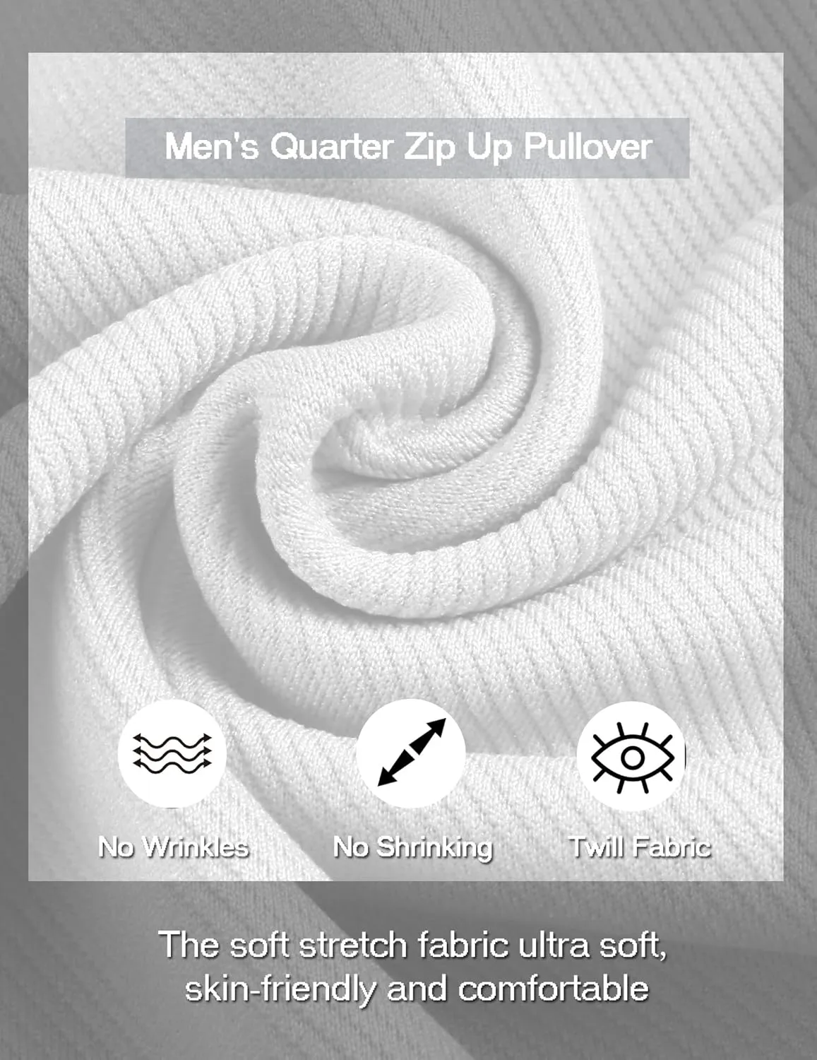 COOFANDY Mens Quarter Zip Pullover Quilted Sweatshirt Long Sleeve Mock Neck Sweater Polo Half Zip Pullover with Pocket