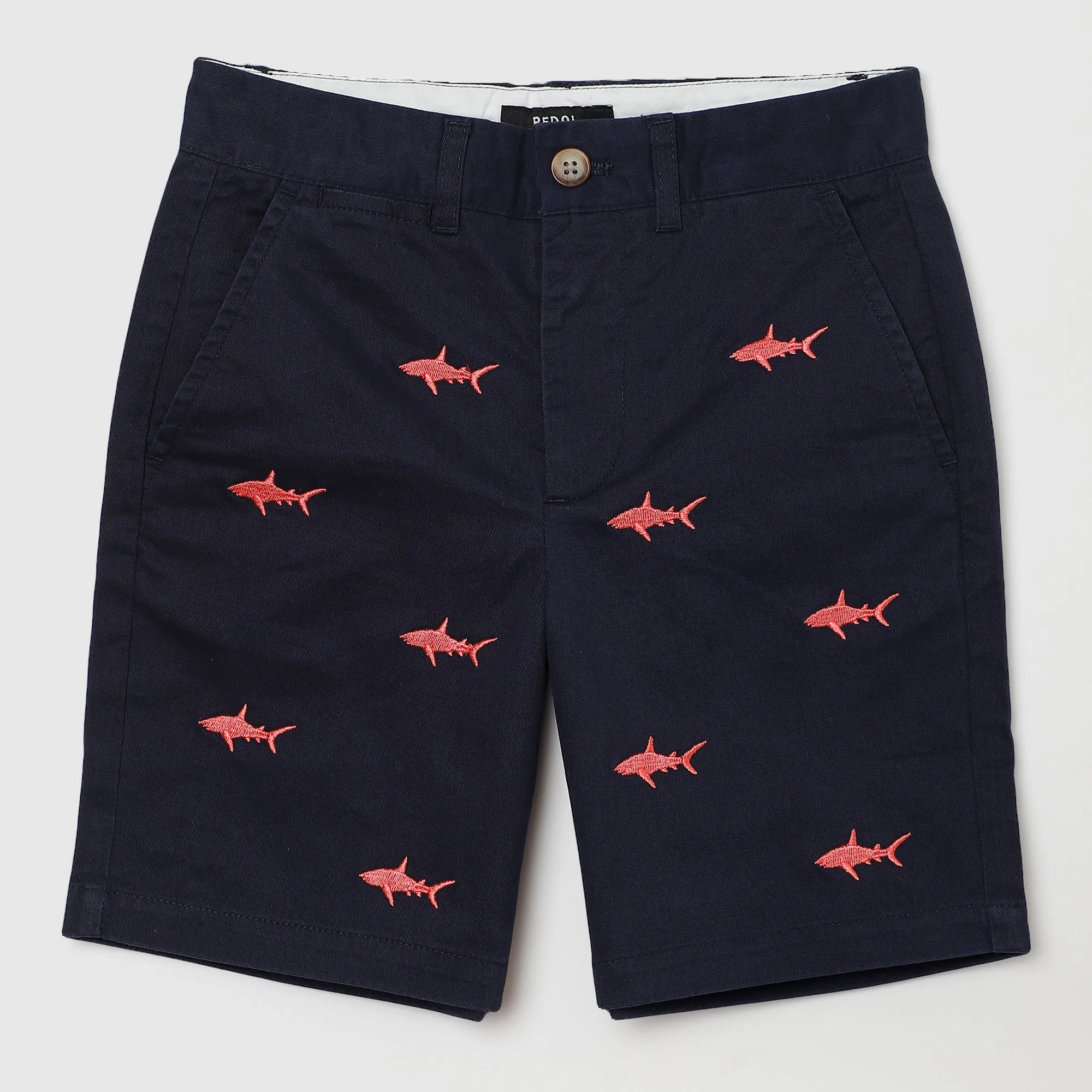 Coopers Embroidered Shark Chino Shorts