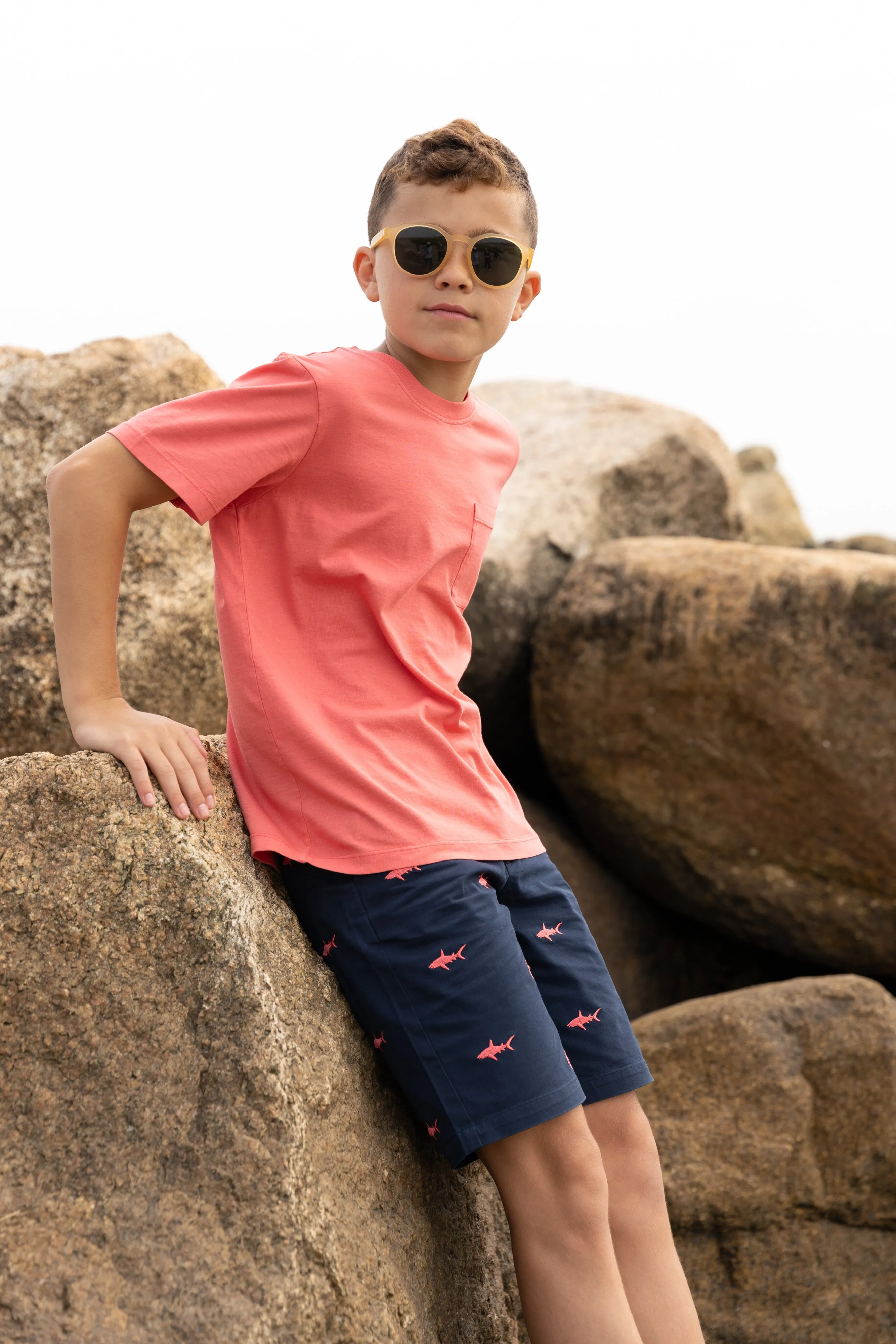 Coopers Embroidered Shark Chino Shorts